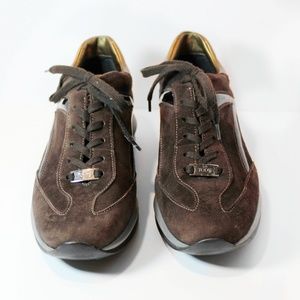 Todd's Leather Brown and Gold Lace up Suede Shoes